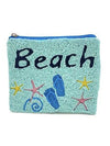 Beautiful handmade beaded beach coin purse.