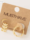 18 Karat gold dipped leaf huge earring.