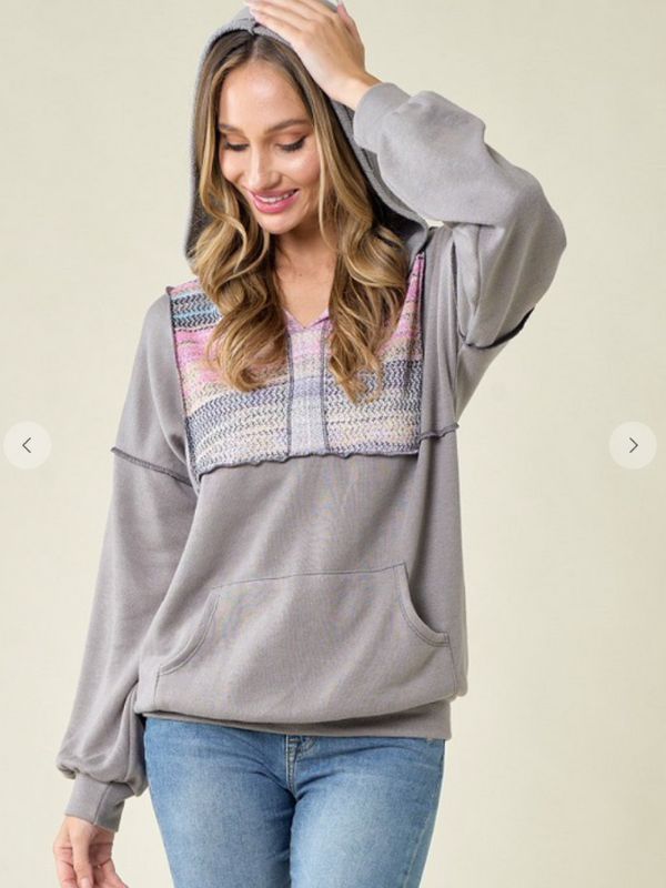 Stitch V-neck Hoodie