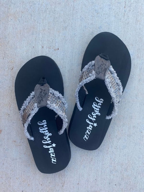 GYPSY JAZZ BLING FLIP FLOP GREY.