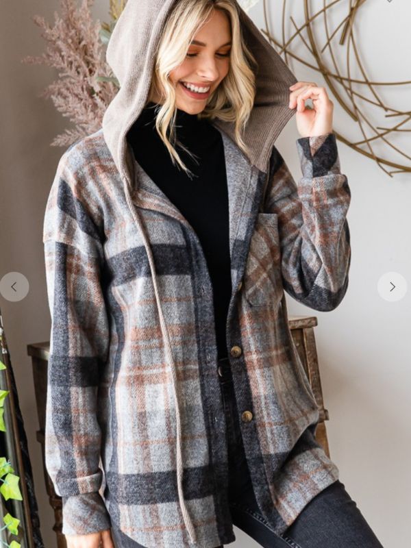 Plaid Hoodie shacket!