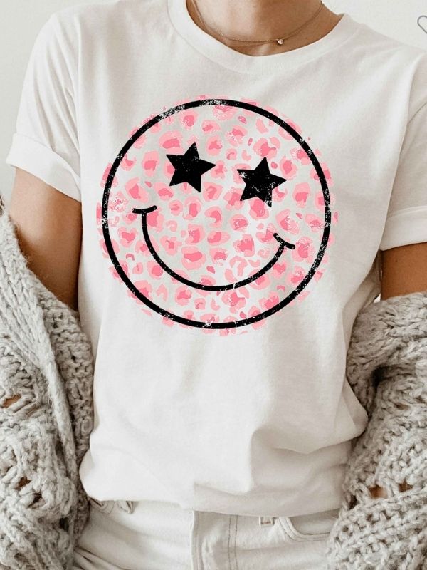 Choose Kindness Pink Smile Face Preppy Aesthetic Trendy T-Shirt