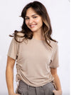 Taupe Side Scrunch Shirt