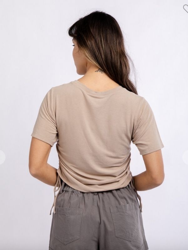 Taupe Side Scrunch Shirt