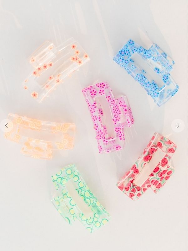 Floral & watermelon hair clips