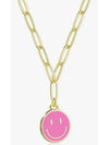Drop down smiley face necklace in multiple colors. 