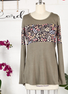 Blooming Flowers Olive Top